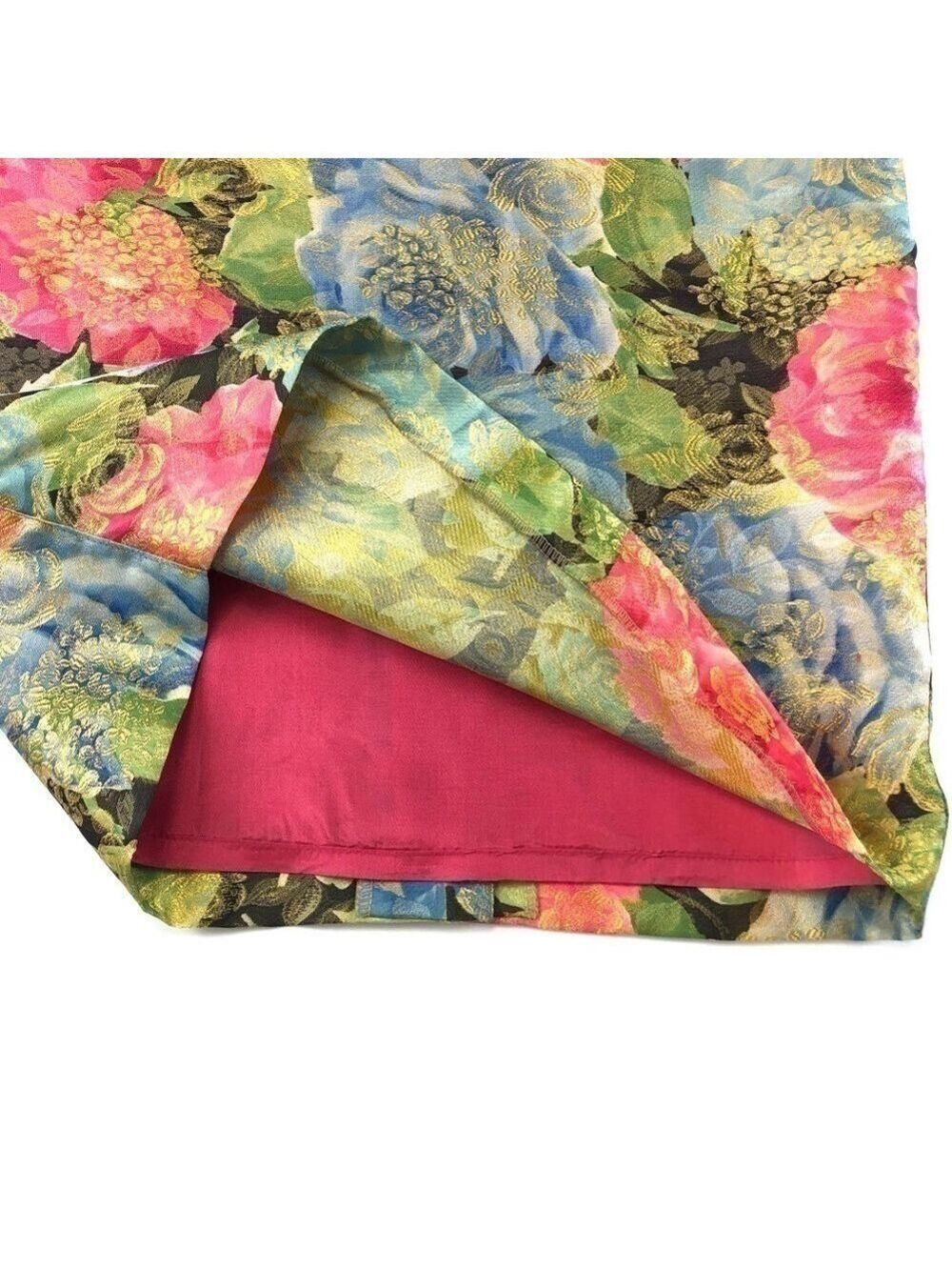 MONDI Vintage pencil skirt  green rose jacquard floral print Size 42 Size 12ish - Picture 10 of 13